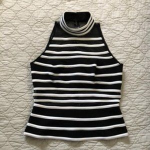 Women's JM Collection Striped High Neck Tank Top Size 8